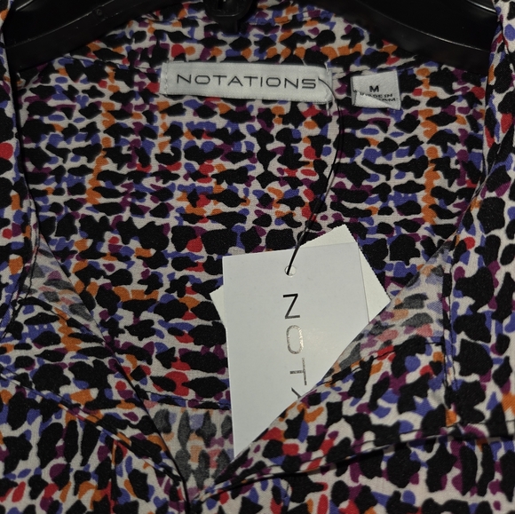 Notations Multicolor Patterned Button-Up Blouse..M - Picture 2 of 7